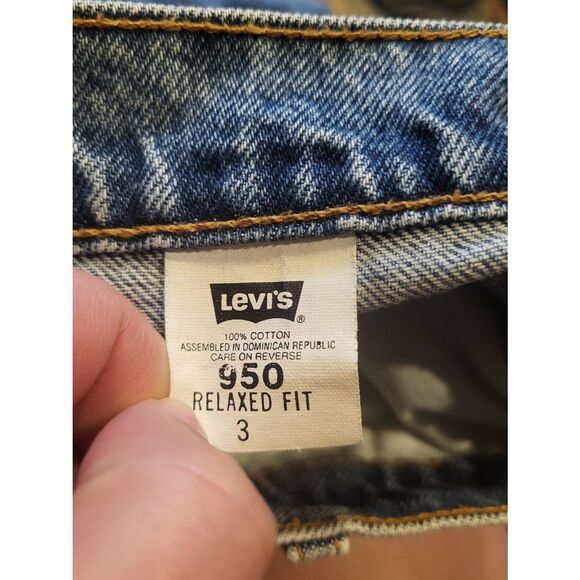 Vintage 1994 Levi's Shorts Women's 25 Blue Relaxed Fit Baggy 950 Orange Tab - Picture 6 of 6
